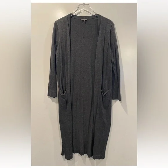 Vince Camuto Women's Small Gray Long‎ Duster Button Front Cardigan Sweater (160) - Picture 2 of 4